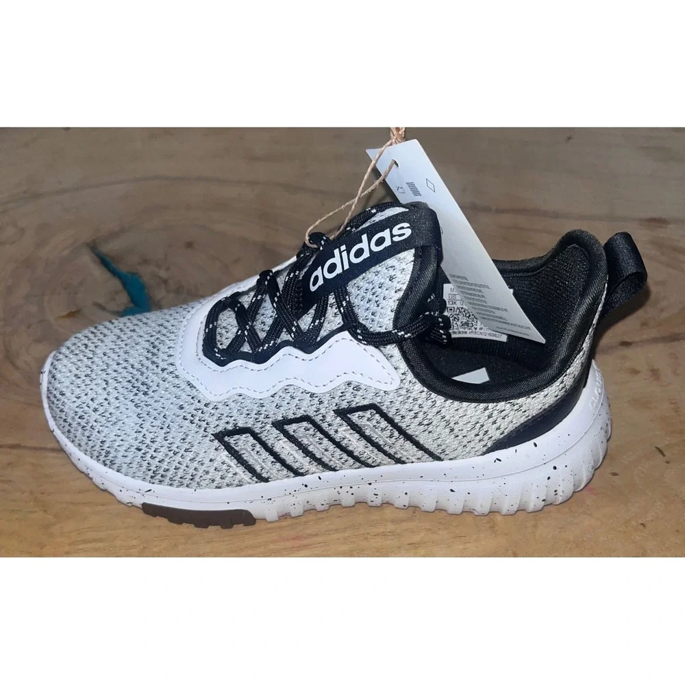 Adidas Kaptir Flow 2.0 K Kids Running Shoes White Black JR8091 Size 13K NIB